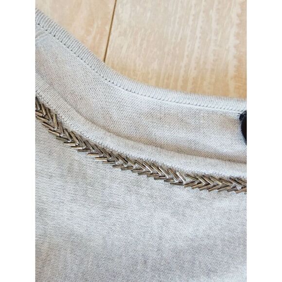 Lane Bryant Sweater Women's Plus 18/20 Gray Pullover Open Sleeves Casual Beaded - Picture 6 of 9